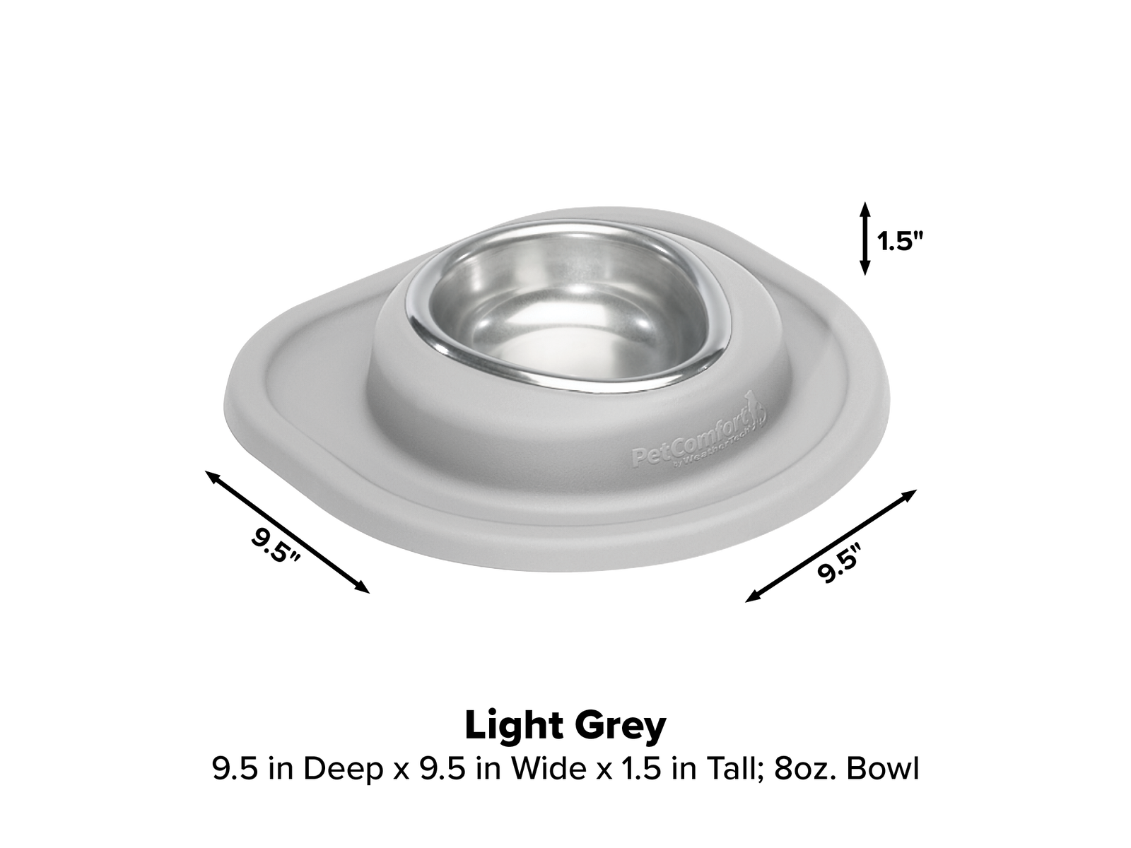Single Low Pet Feeding System by WeatherTech for Dog Cat in Light