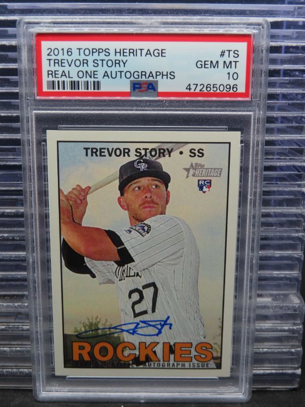 2016 Topps Heritage Trevor Story Real One RC Rookie Card Auto #ROA-TS PSA 10