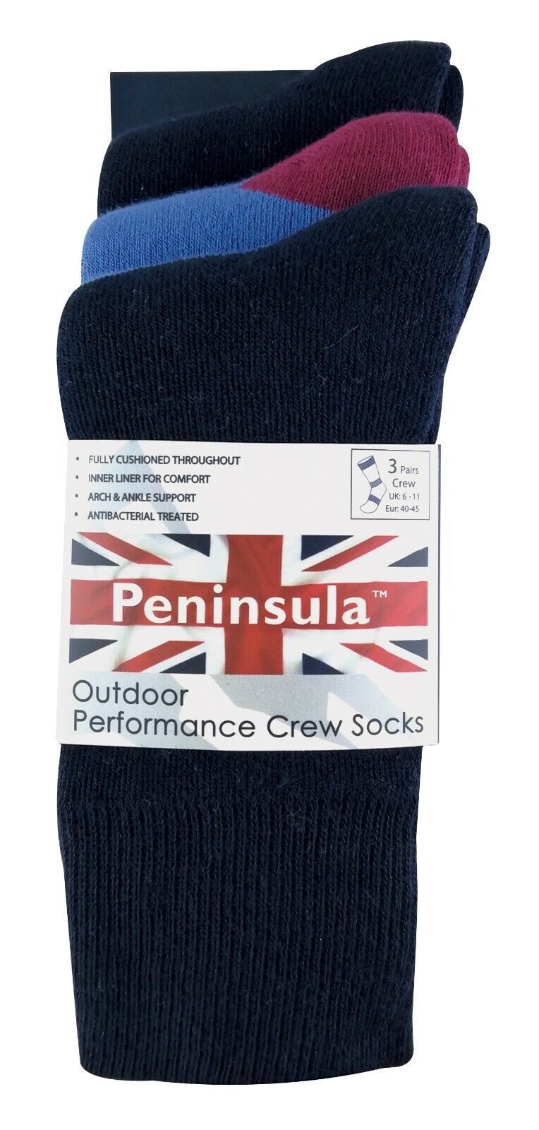 3er-Pack gepolsterte doppellagige Auskleidung Anti-Blister-Wandersocken für Herren - Bild 11 von 33