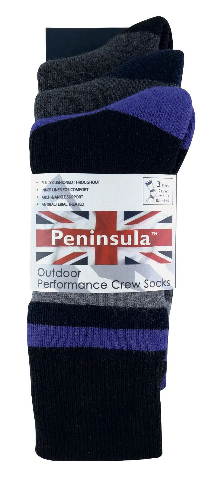 3er-Pack gepolsterte doppellagige Auskleidung Anti-Blister-Wandersocken für Herren - Bild 19 von 33