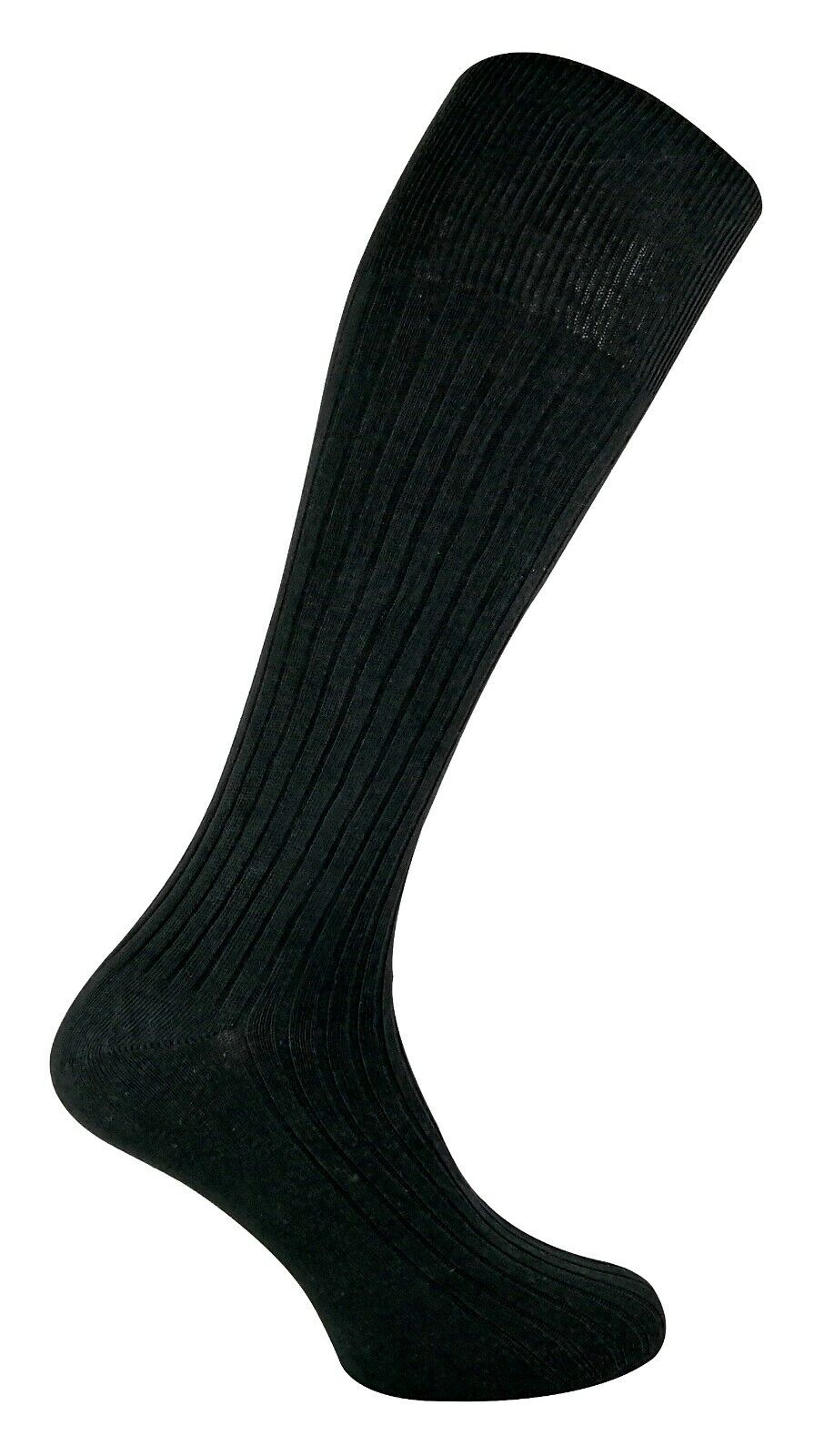 3 Pack Mens Extra Long Knee High 100% Cotton Thin Black Lightweight Dress Socks - Bild 6 von 23