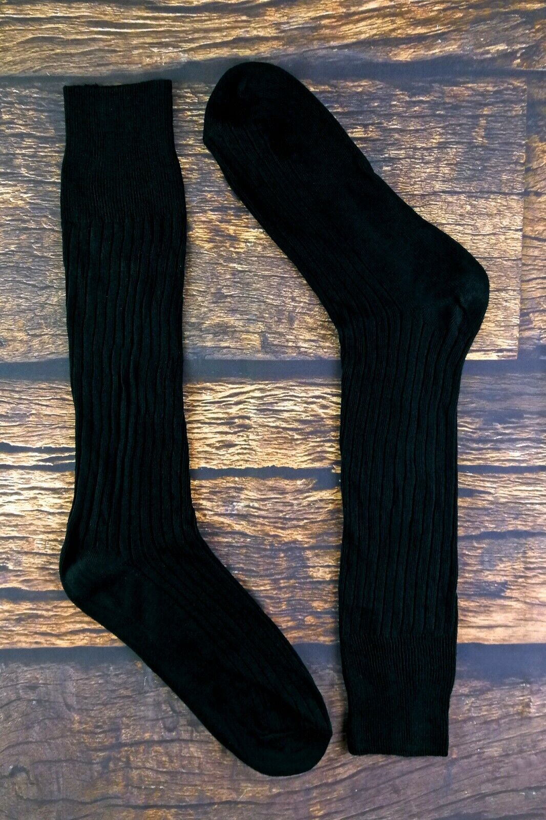 3 Pack Mens Extra Long Knee High 100% Cotton Thin Black Lightweight Dress Socks - Bild 9 von 23