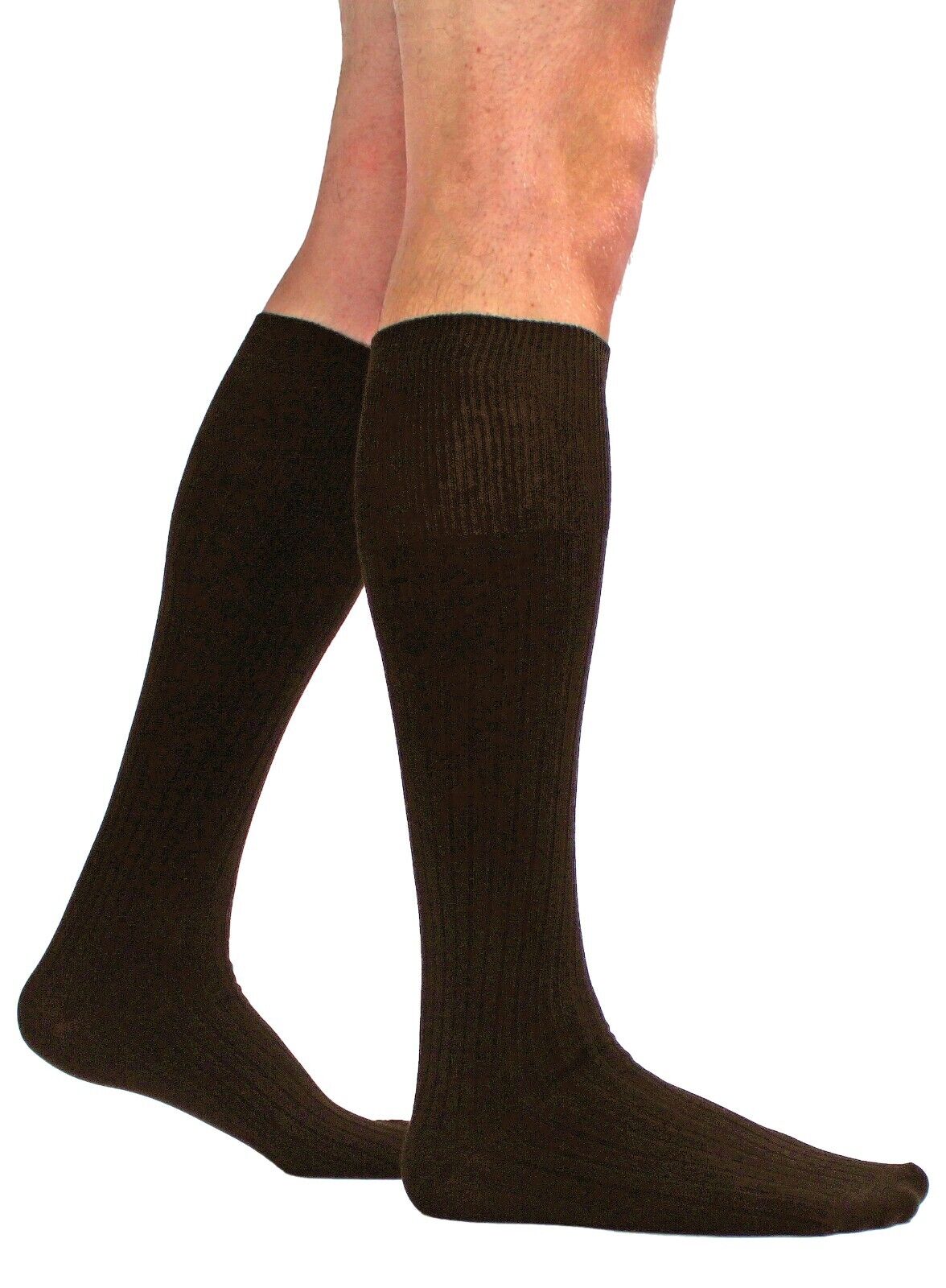 3 Pack Mens Extra Long Knee High 100% Cotton Thin Black Lightweight Dress Socks - Bild 18 von 23
