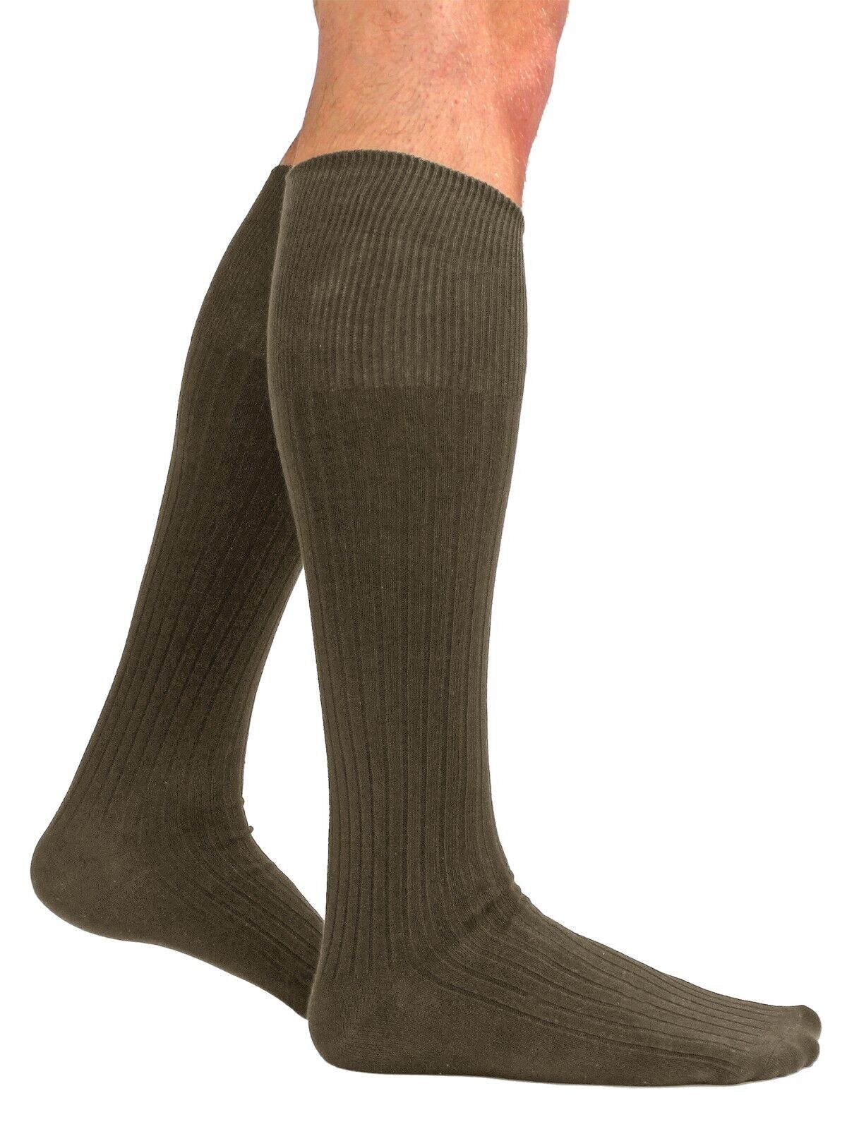 3 Pack Mens Extra Long Knee High 100% Cotton Thin Black Lightweight Dress Socks - Bild 19 von 23