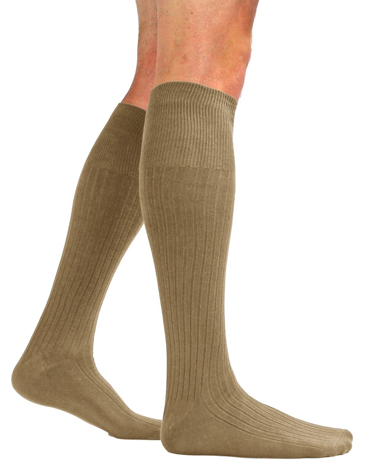 3 Pack Mens Extra Long Knee High 100% Cotton Thin Black Lightweight Dress Socks - Bild 20 von 23
