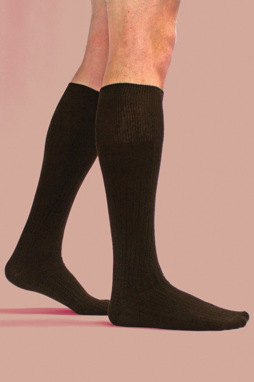 3 Pack Mens Extra Long Knee High 100% Cotton Thin Black Lightweight Dress Socks - Bild 21 von 23