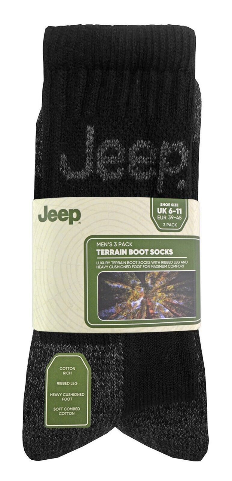 3 Paar Herren Luxus Jeep Gelände Wandern Wandern Arbeitsstiefel Sport Laufsocken - Bild 5 von 13