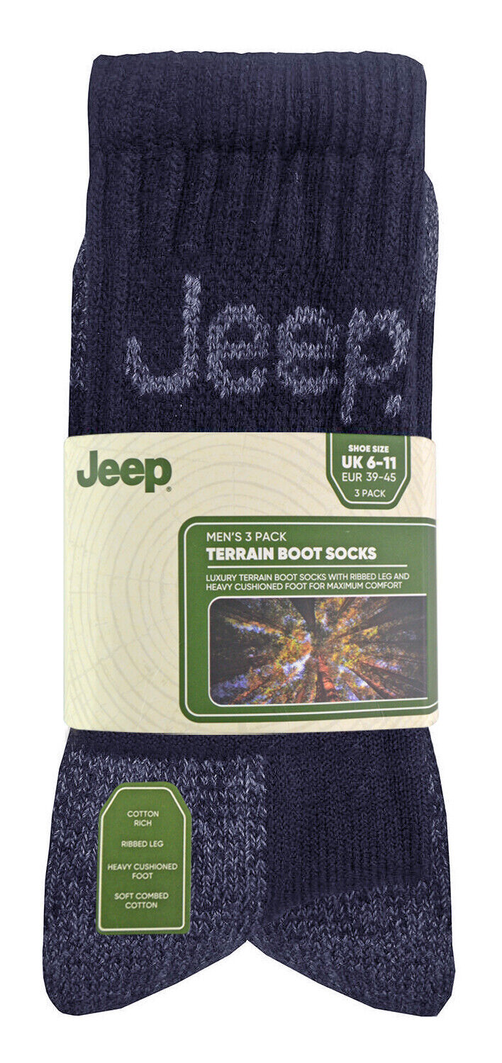 3 Paar Herren Luxus Jeep Gelände Wandern Wandern Arbeitsstiefel Sport Laufsocken - Bild 9 von 13