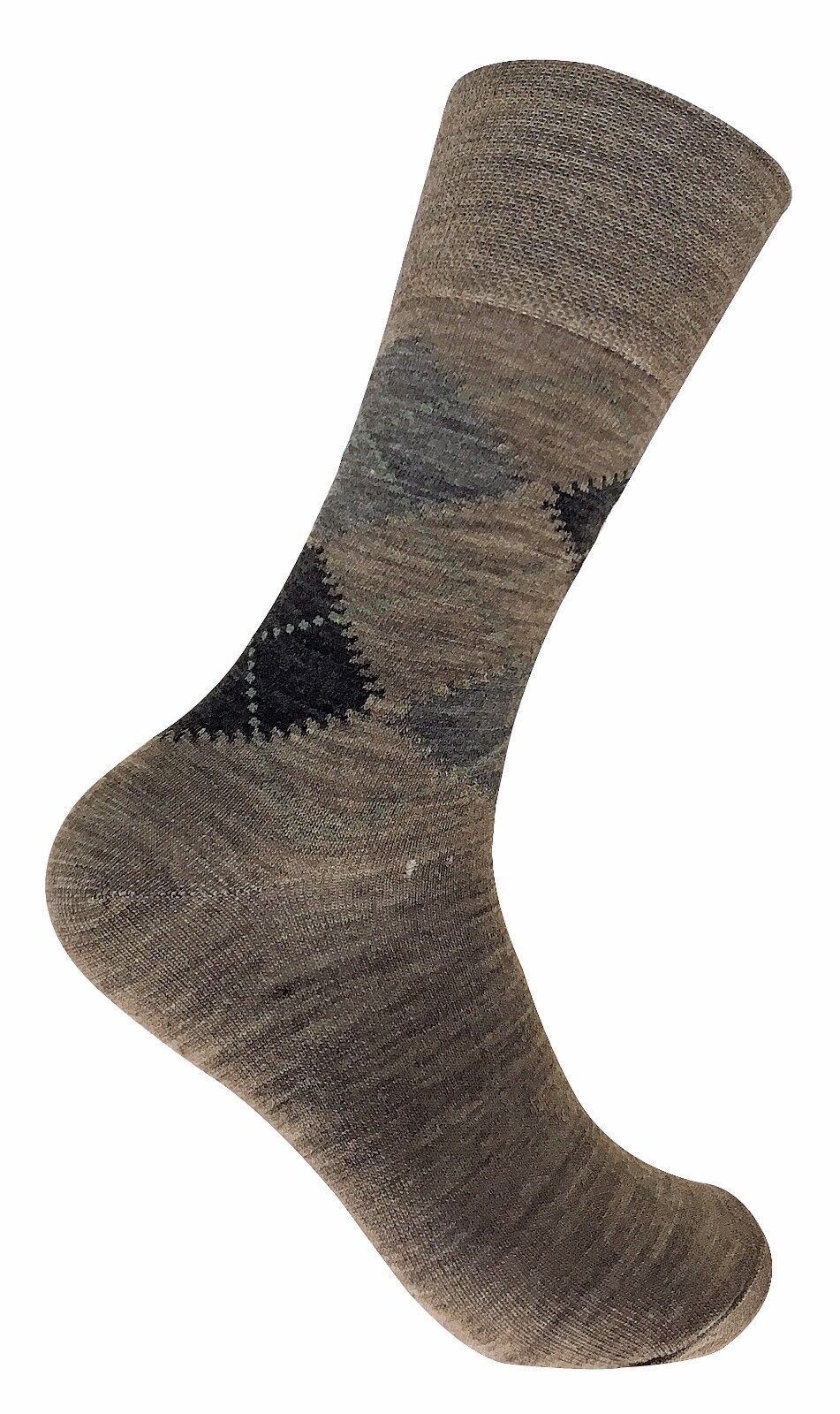 3 Paar dünne warme nicht elastische Top Argyle Lämmer Wolle Wandersocken für Herren - Bild 5 von 15
