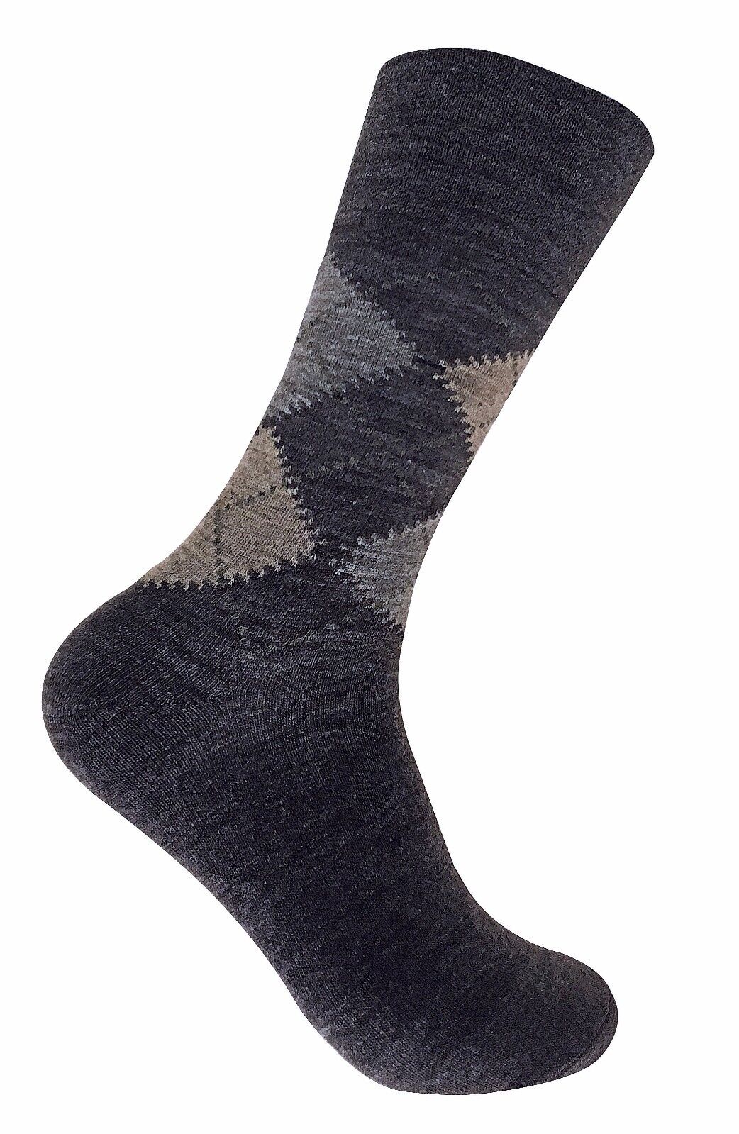 3 Paar dünne warme nicht elastische Top Argyle Lämmer Wolle Wandersocken für Herren - Bild 6 von 15