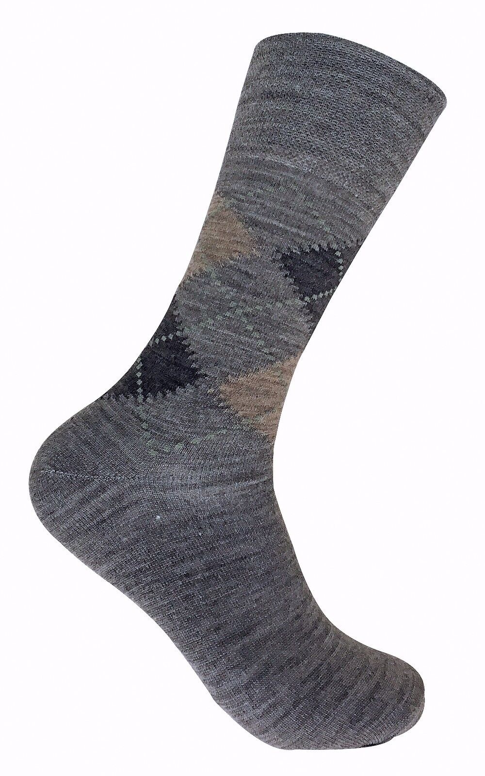 3 Paar dünne warme nicht elastische Top Argyle Lämmer Wolle Wandersocken für Herren - Bild 7 von 15