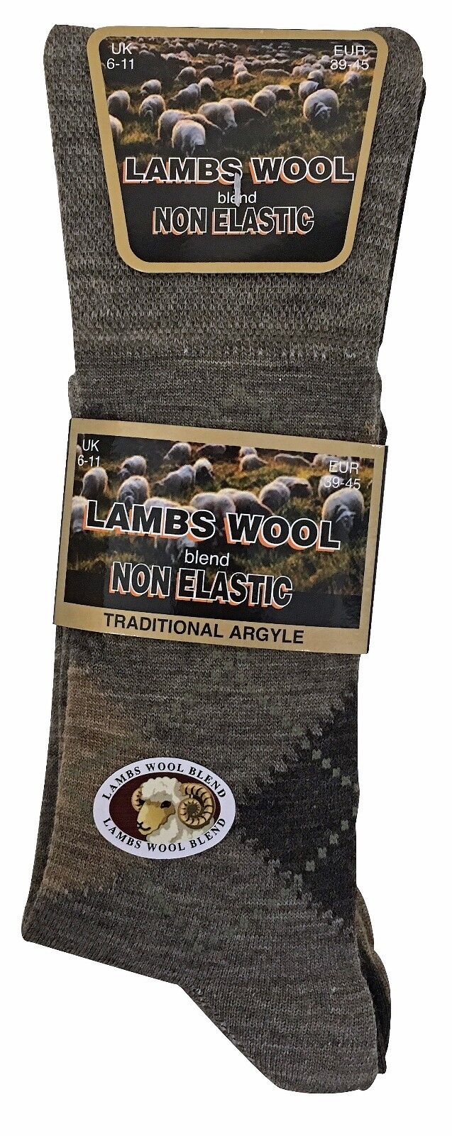 3 Paar dünne warme nicht elastische Top Argyle Lämmer Wolle Wandersocken für Herren - Bild 8 von 15
