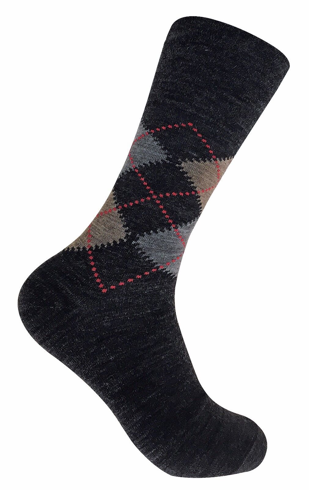 3 Paar dünne warme nicht elastische Top Argyle Lämmer Wolle Wandersocken für Herren - Bild 11 von 15