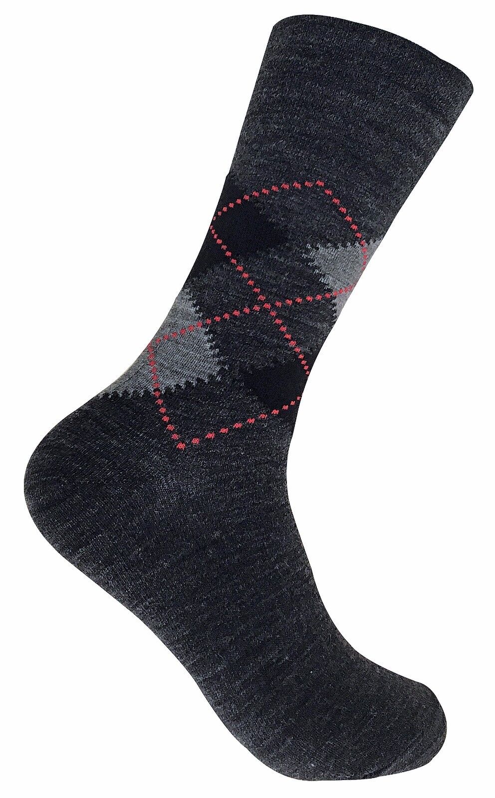 3 Paar dünne warme nicht elastische Top Argyle Lämmer Wolle Wandersocken für Herren - Bild 12 von 15