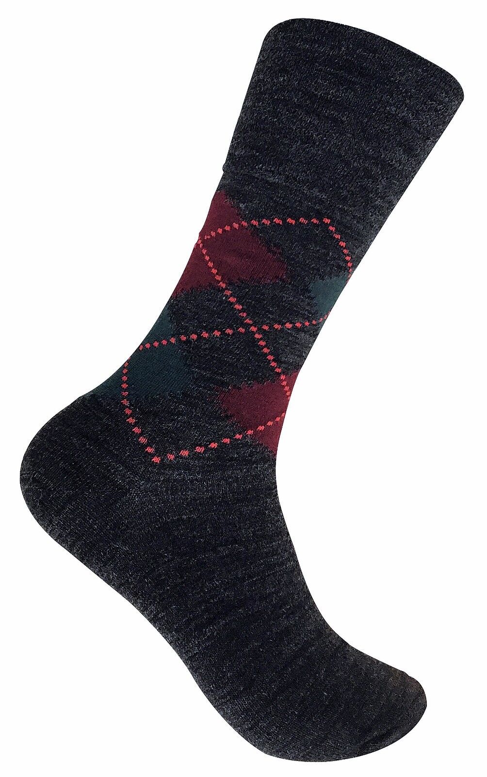 3 Paar dünne warme nicht elastische Top Argyle Lämmer Wolle Wandersocken für Herren - Bild 13 von 15