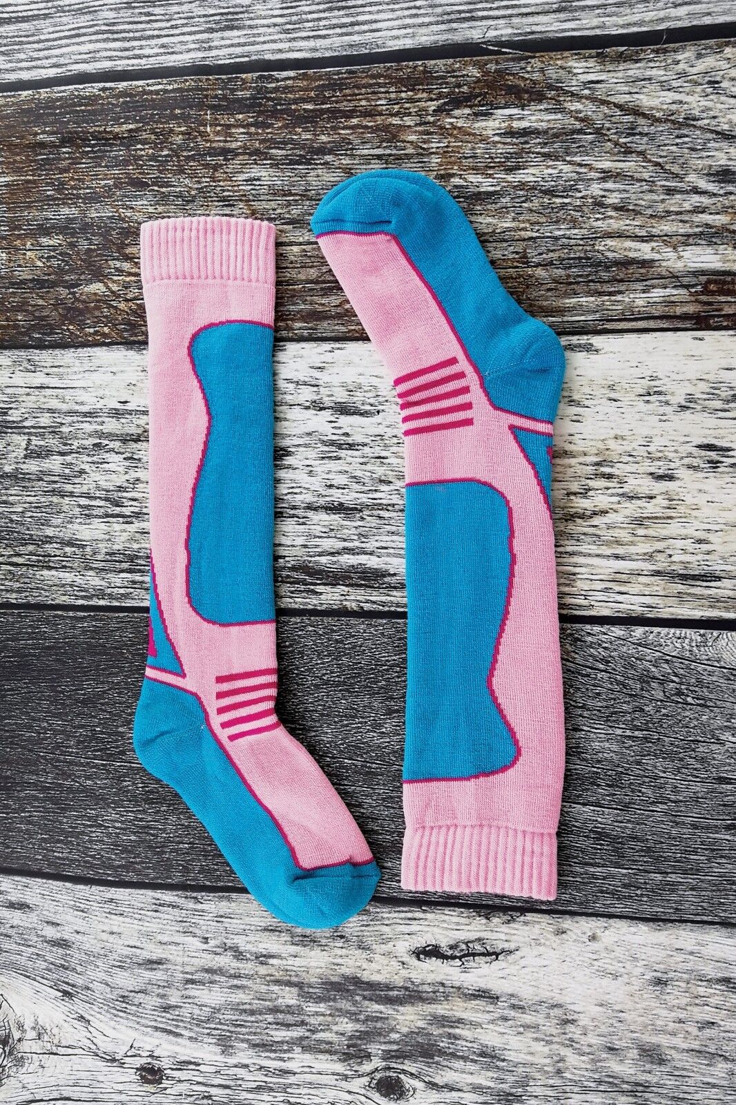 4 Pack Mens Womens Kids Warm Winter Knee High Padded Wool Blend Ski Socks - Picture 5 of 31