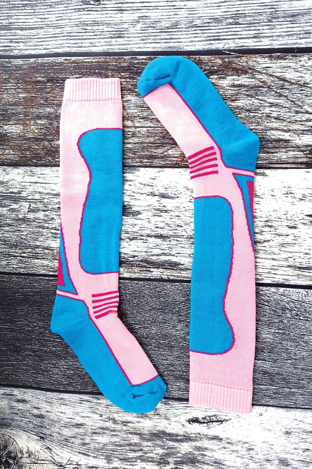 4 Pairs Mens Ladies Childrens Extra Long Warm Knee High Wool Blend Ski Socks - Picture 35 of 37
