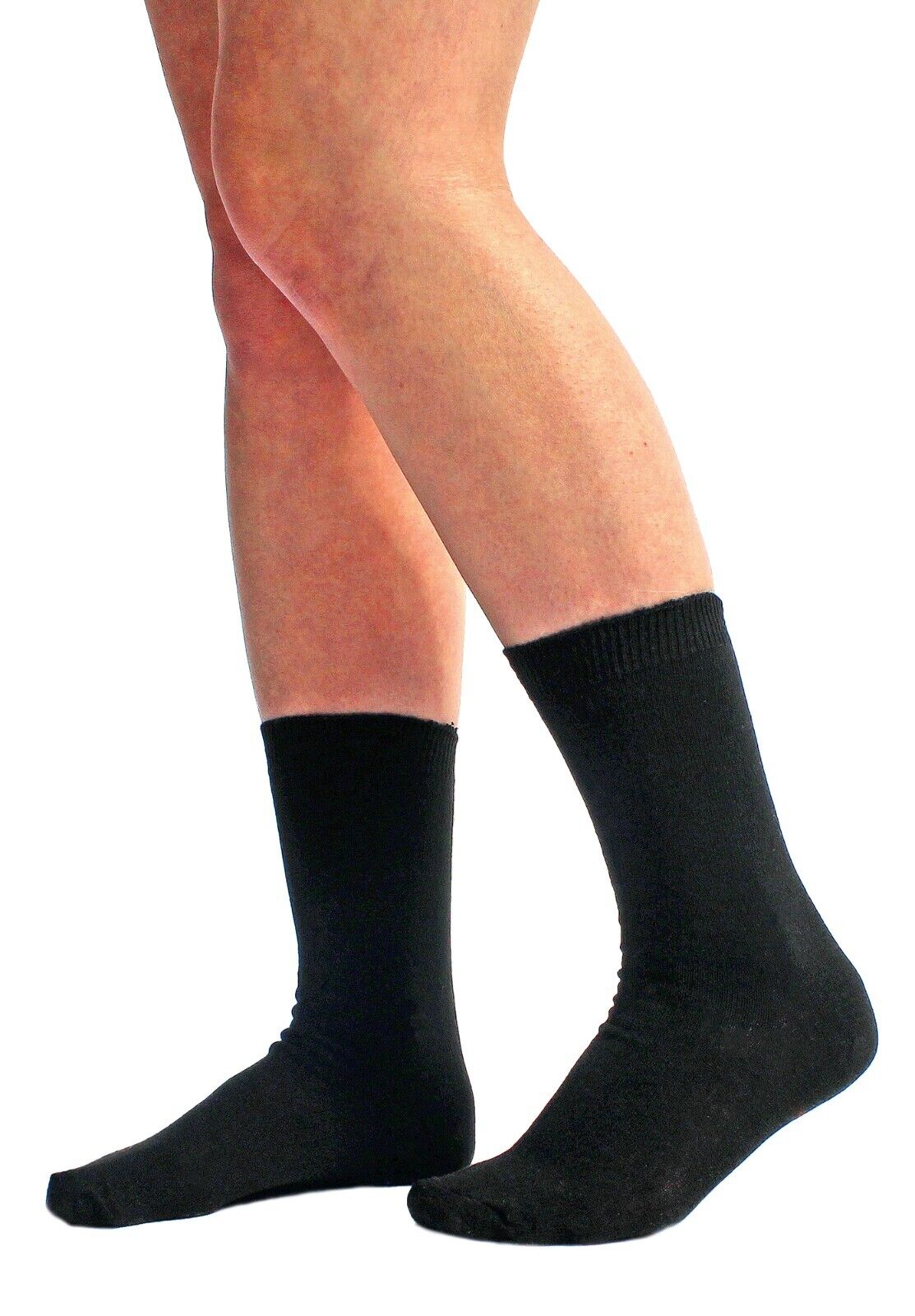 6 Pack Girls Boys Soft Thin Cotton Rich Plain Black Gray or White School Socks - Picture 4 of 16