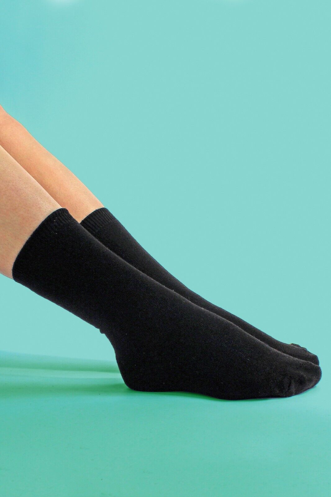 6 Pack Girls Boys Soft Thin Cotton Rich Plain Black Gray or White School Socks - Picture 5 of 16