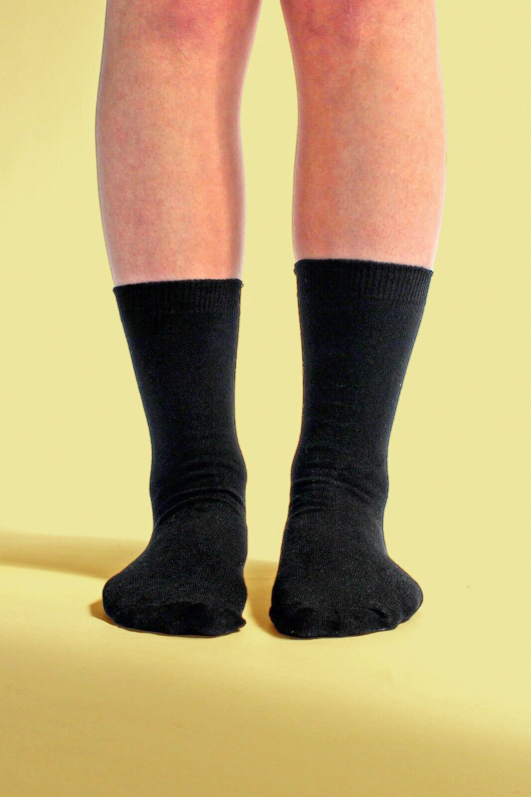 6 Pack Girls Boys Soft Thin Cotton Rich Plain Black Gray or White School Socks - Picture 6 of 16