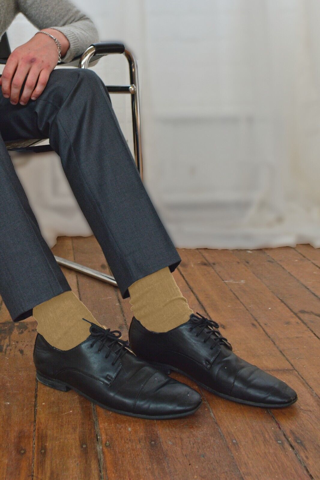 6 Pack Mens Soft 100% Cotton Breathable Coloured Ribbed Dress Socks - Picture 12 of 25