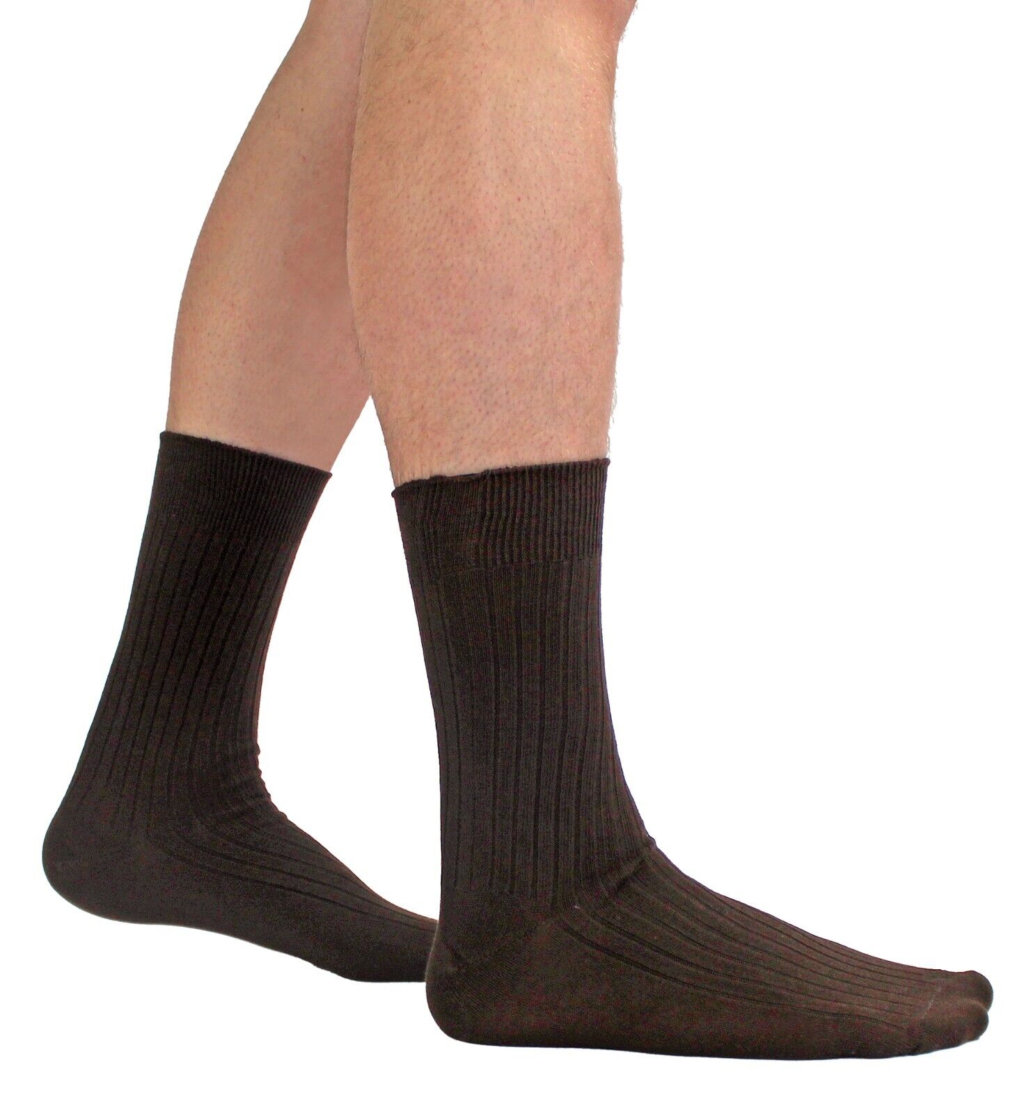 6 Pack Mens Soft 100% Cotton Breathable Coloured Ribbed Dress Socks - Picture 16 of 25