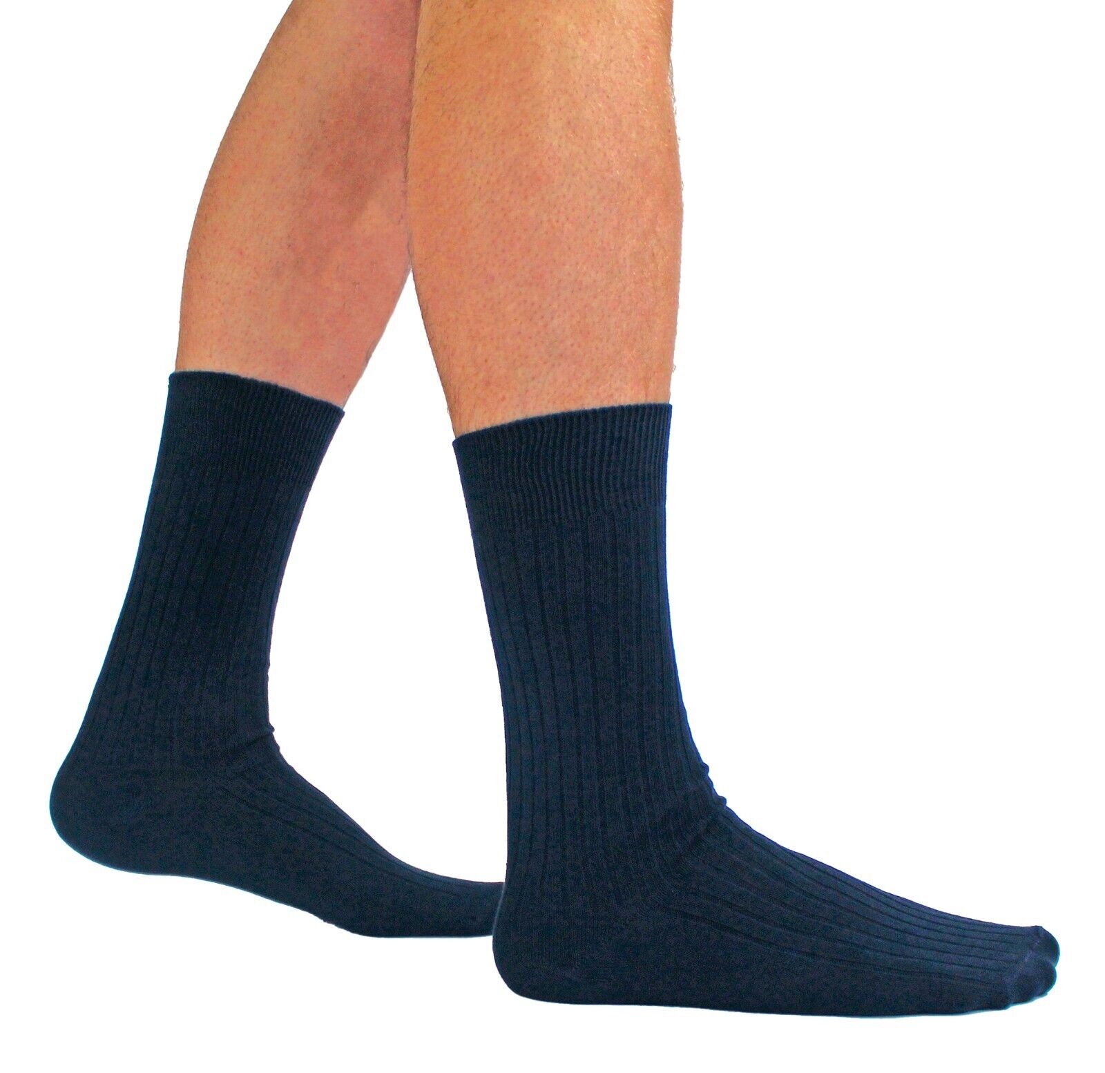как выглядит 6 Pack Mens Soft 100 Cotton Breathable Coloured Ribbed Dress Socks фото