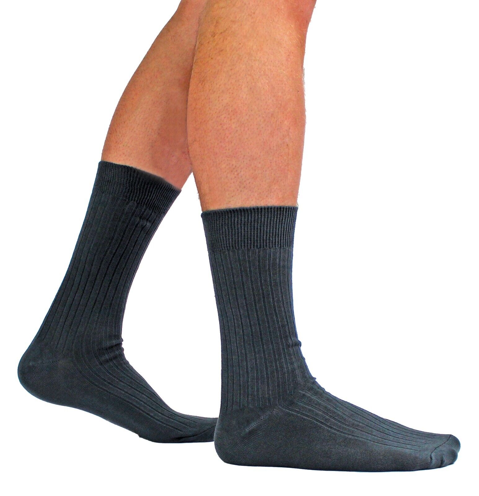 как выглядит 6 Pack Mens Soft 100 Cotton Breathable Coloured Ribbed Dress Socks фото