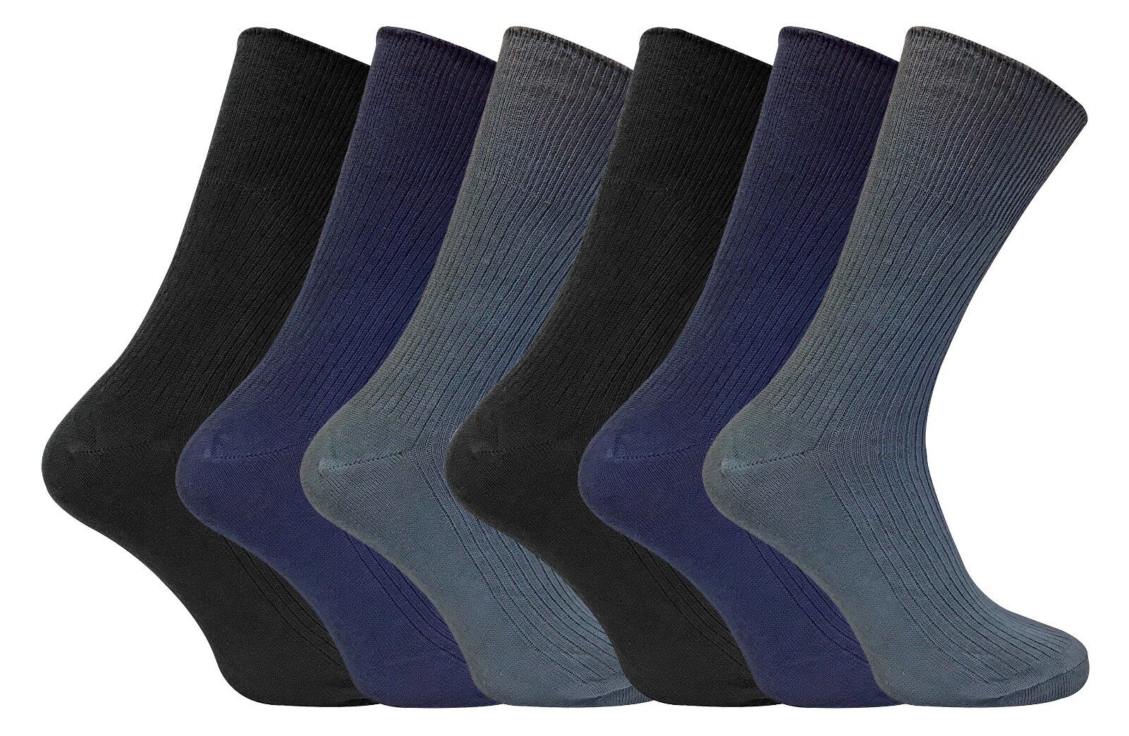 6 Paia Uomo 100% Cotone Fino Estive Calzini Calze senza Elastico TSFD - Foto 2 di 14