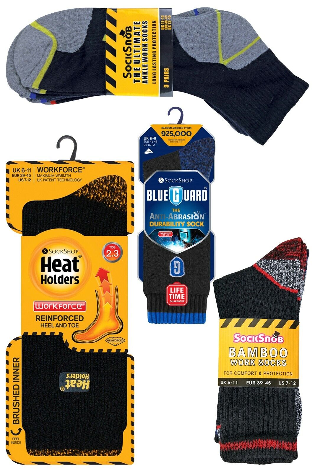 8 Pair Multipack Mens Hard Wearing Work Socks | All Year Round Bundle Set - Picture 2 of 8