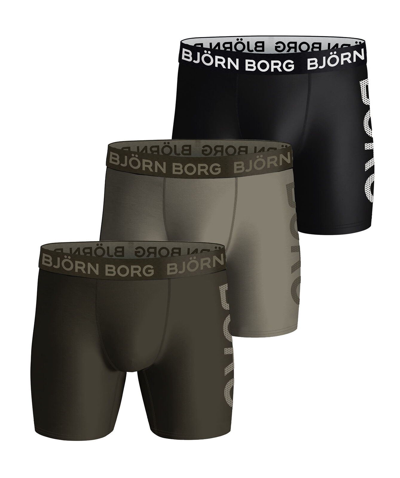 Björn Borg - 3 Pack Mens Performance Boxer Briefs | Sports Underwear Shorts