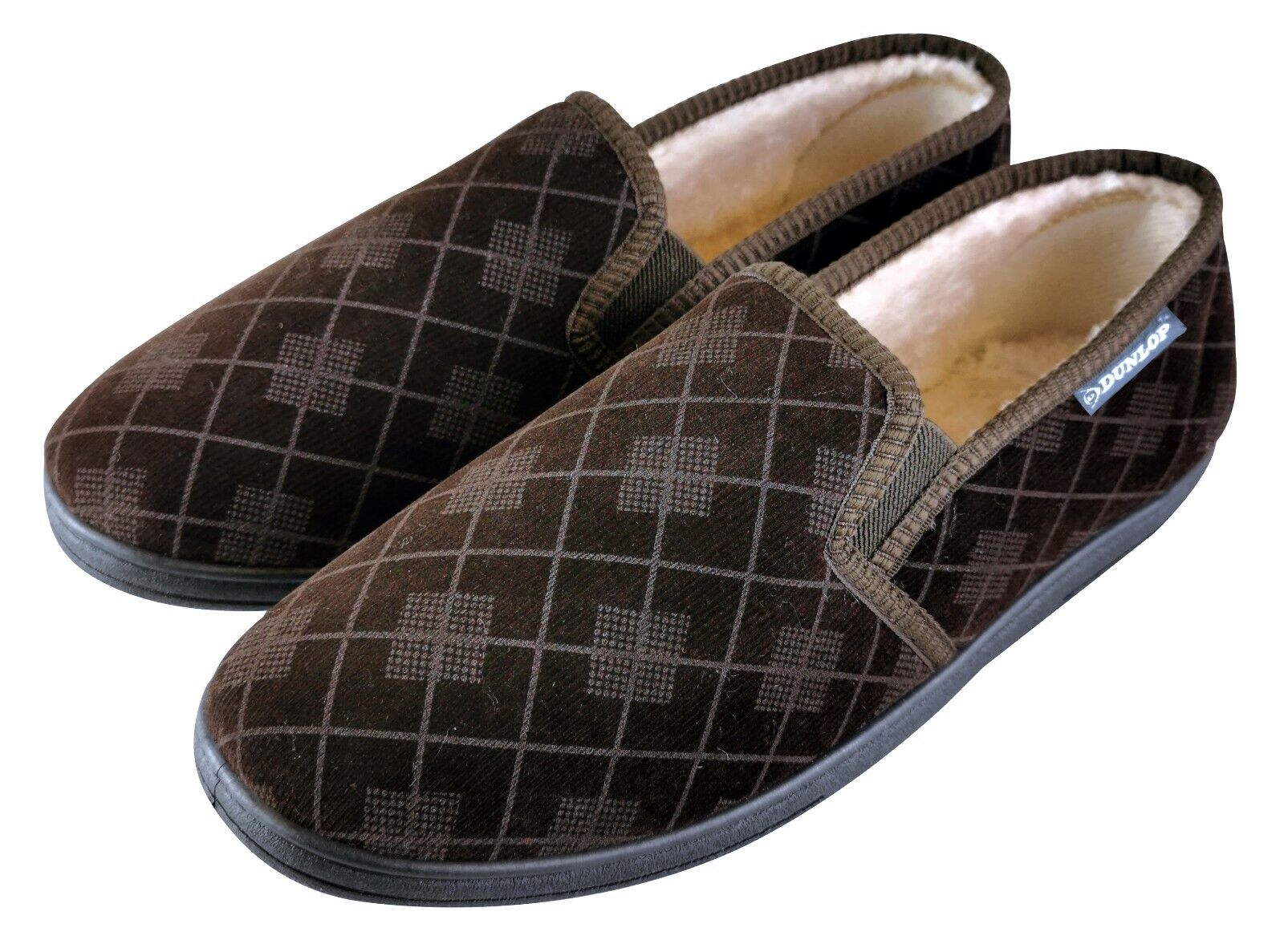 DUNLOP - Uomo Invernali Calde Memory Foam Pantofole con Quadri senza Retro - Foto 14 di 17