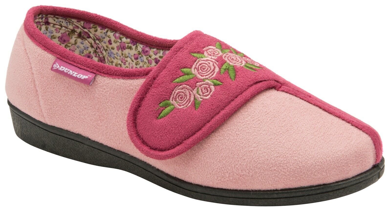DUNLOP Femme Floral Pantoufles Mousse À Mémoire avec Velcro pour Personne agee - Foto 7 di 14