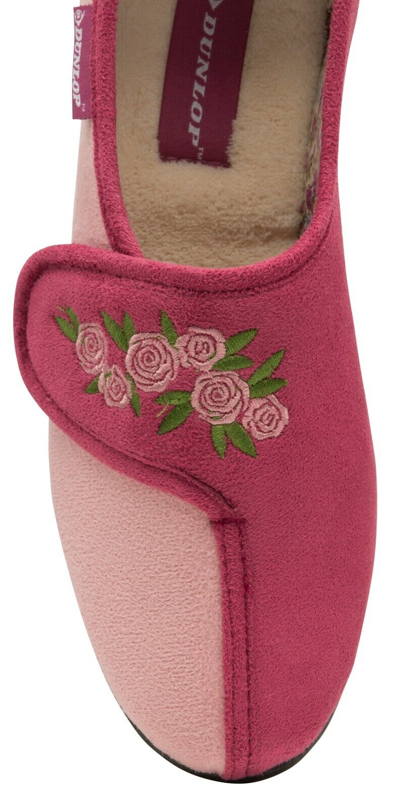 DUNLOP Femme Floral Pantoufles Mousse À Mémoire avec Velcro pour Personne agee - Foto 9 di 14