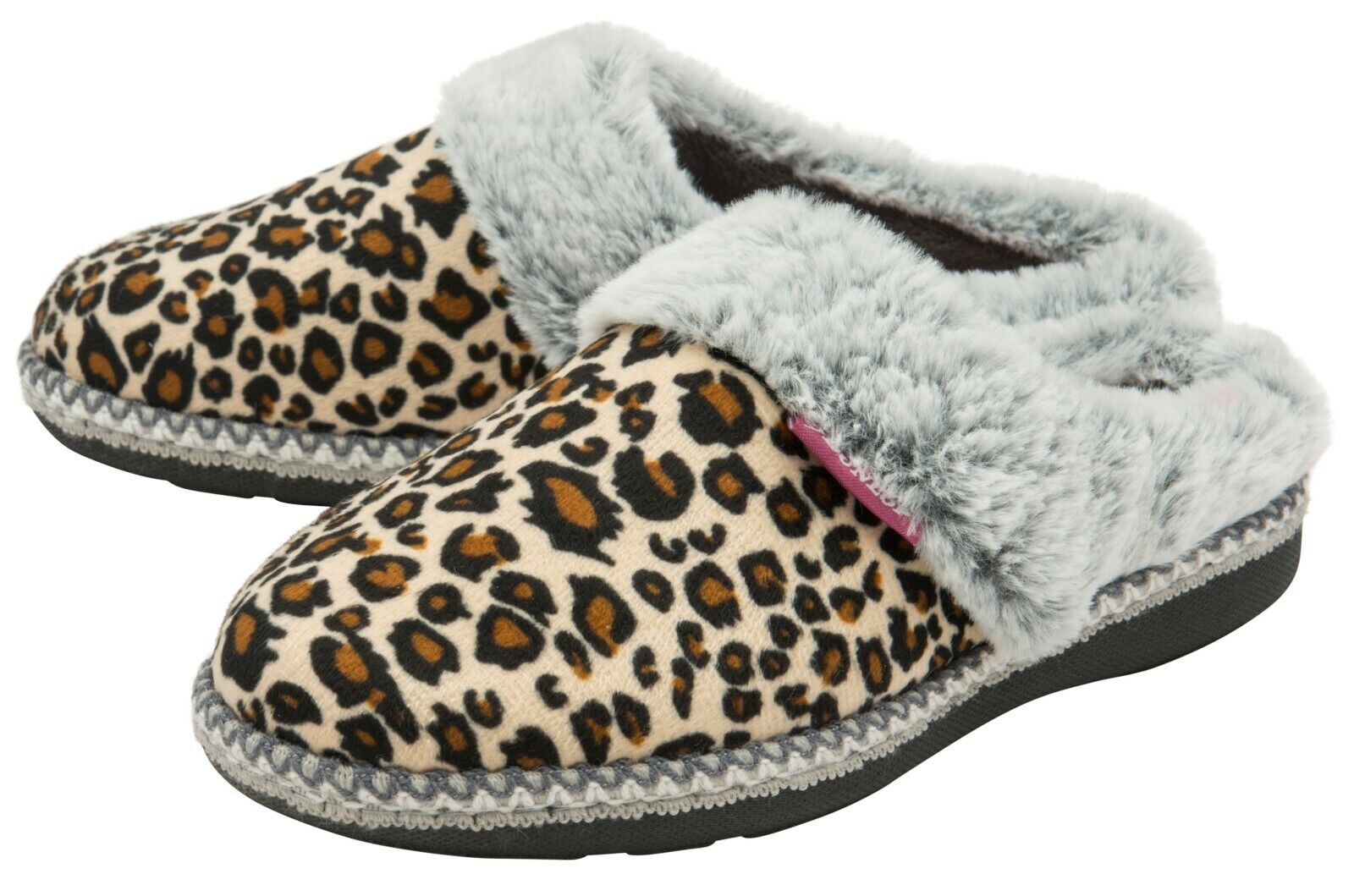 Dunlop Damen niedliche gemütliche Plüsch Memory Foam Strickhausschuhe mit offenen Rückenpantoletten - Bild 12 von 20