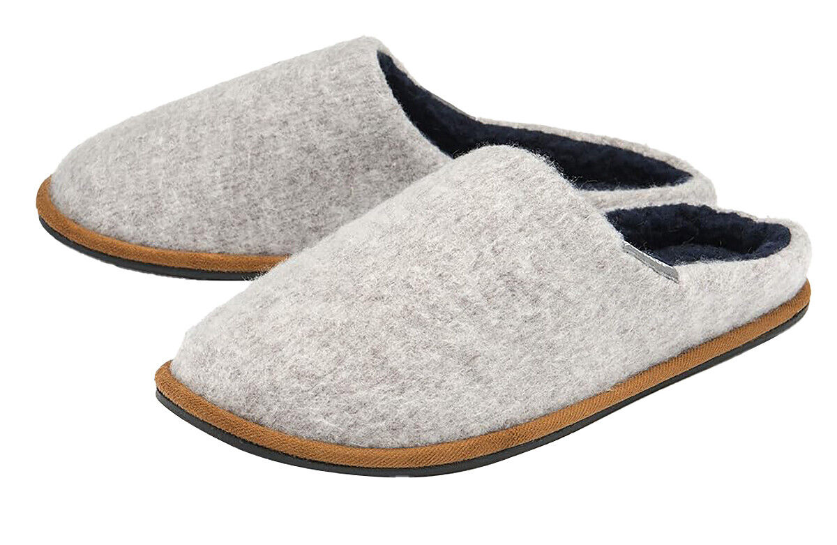Dunlop Mens Slip On Mule Slippers with Comfy Fur Lined Felt Memory Foam - Picture 10 of 13