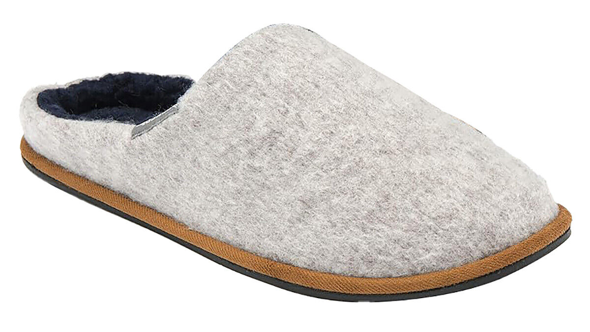 Dunlop Mens Slip On Mule Slippers with Comfy Fur Lined Felt Memory Foam - Picture 11 of 13