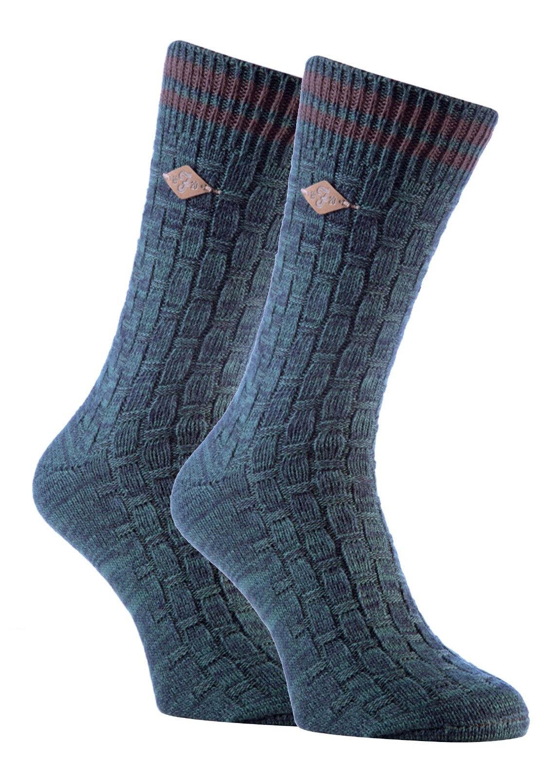 Farah - 2 Pairs Mens Thick Cotton Rich Chunky Knitted Formal Boot Dress Socks - Picture 14 of 29