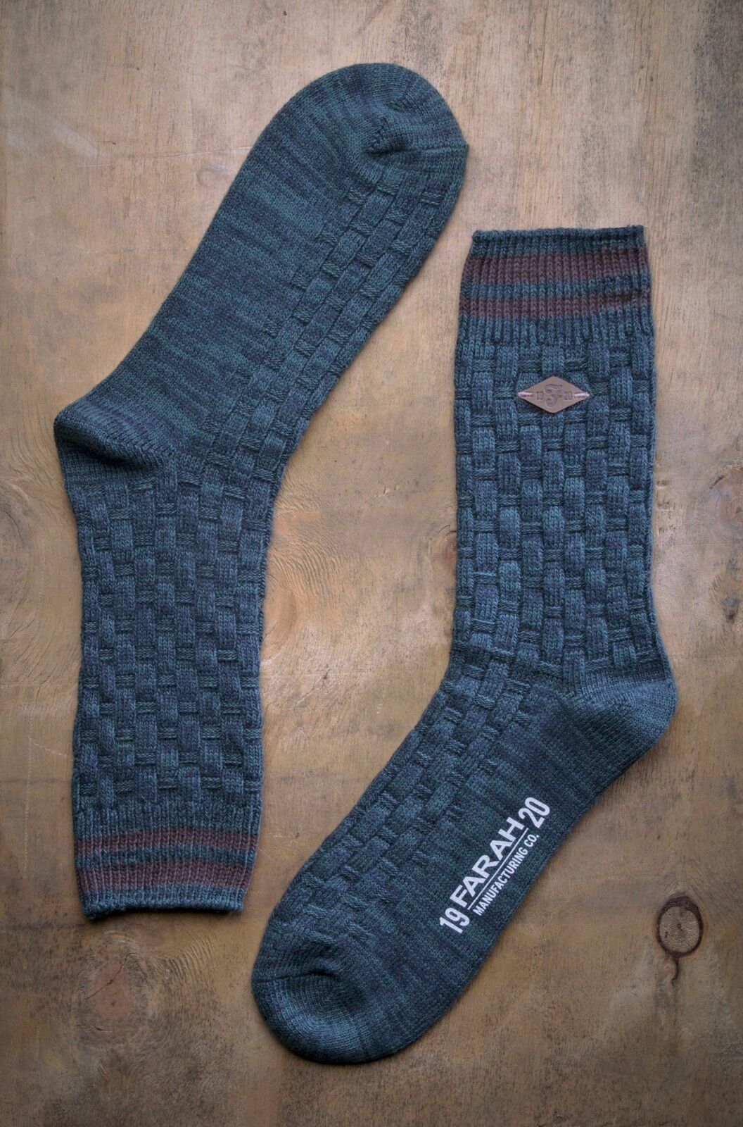 Farah - 2 Pairs Mens Thick Cotton Rich Chunky Knitted Formal Boot Dress Socks - Picture 15 of 29