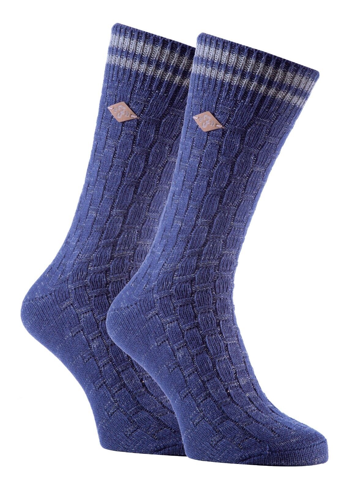 Farah - 2 Pairs Mens Thick Cotton Rich Chunky Knitted Formal Boot Dress Socks - Picture 18 of 29