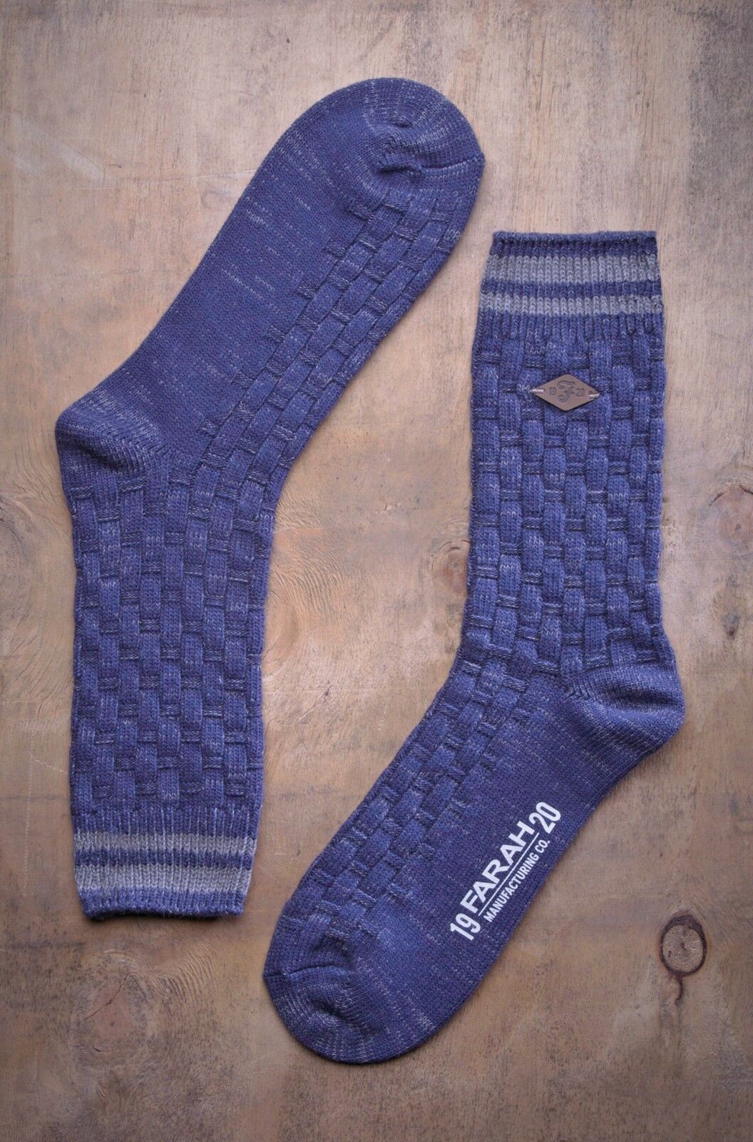 Farah - 2 Pairs Mens Thick Cotton Rich Chunky Knitted Formal Boot Dress Socks - Picture 19 of 29