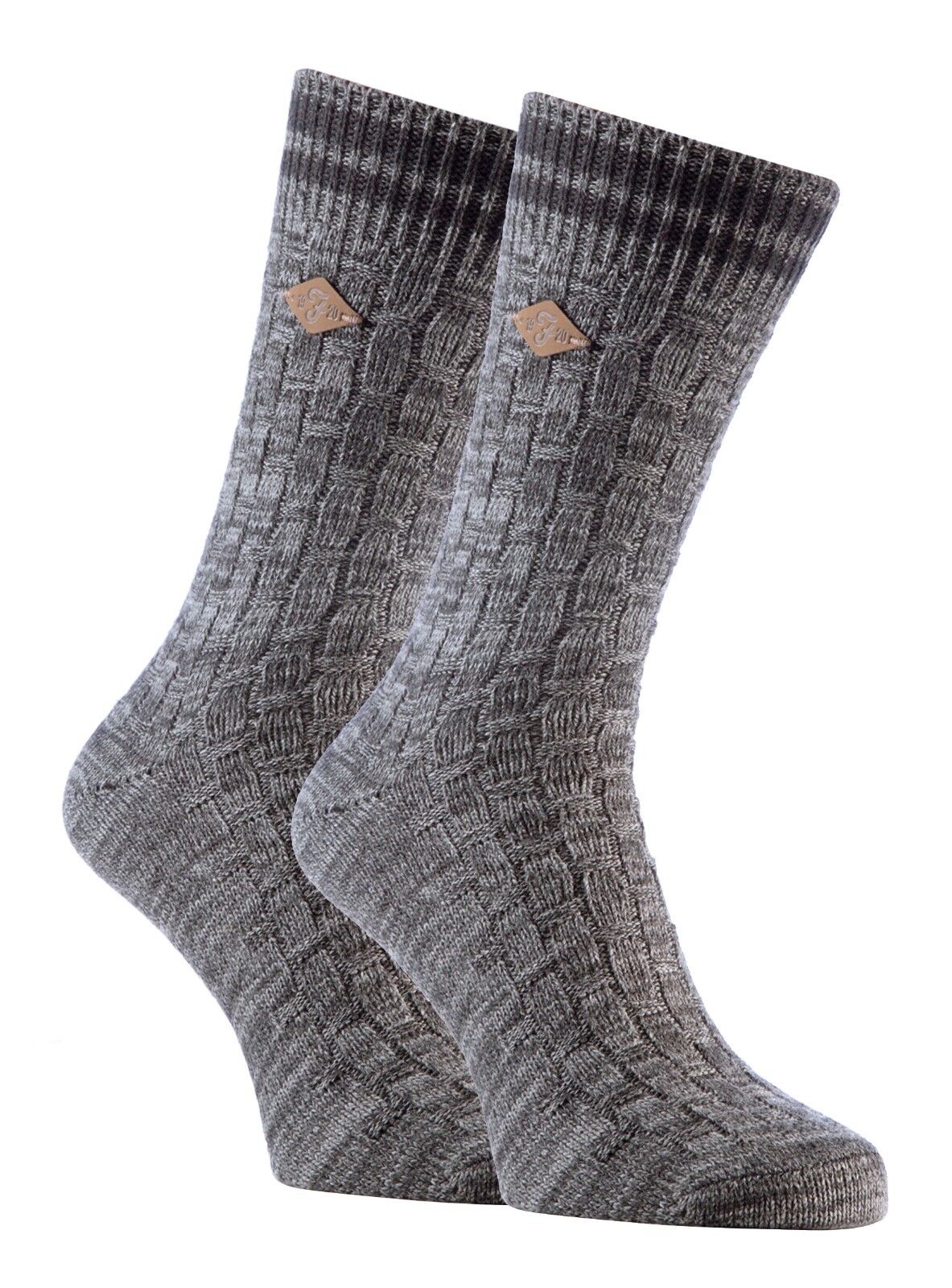 Farah - 2 Pairs Mens Thick Cotton Rich Chunky Knitted Formal Boot Dress Socks - Picture 22 of 29