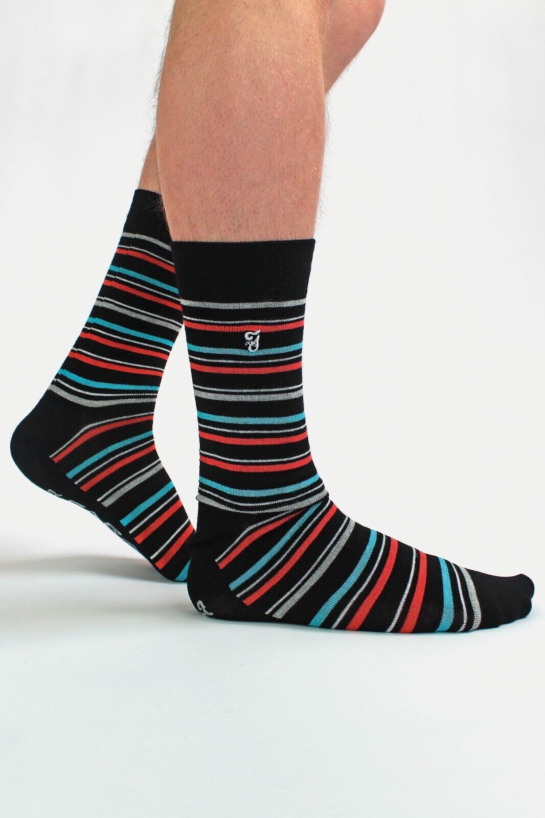 Farah - 5 Pack Mens Soft Funky Striped Bright Coloured Bamboo Dress Socks - Picture 7 of 22