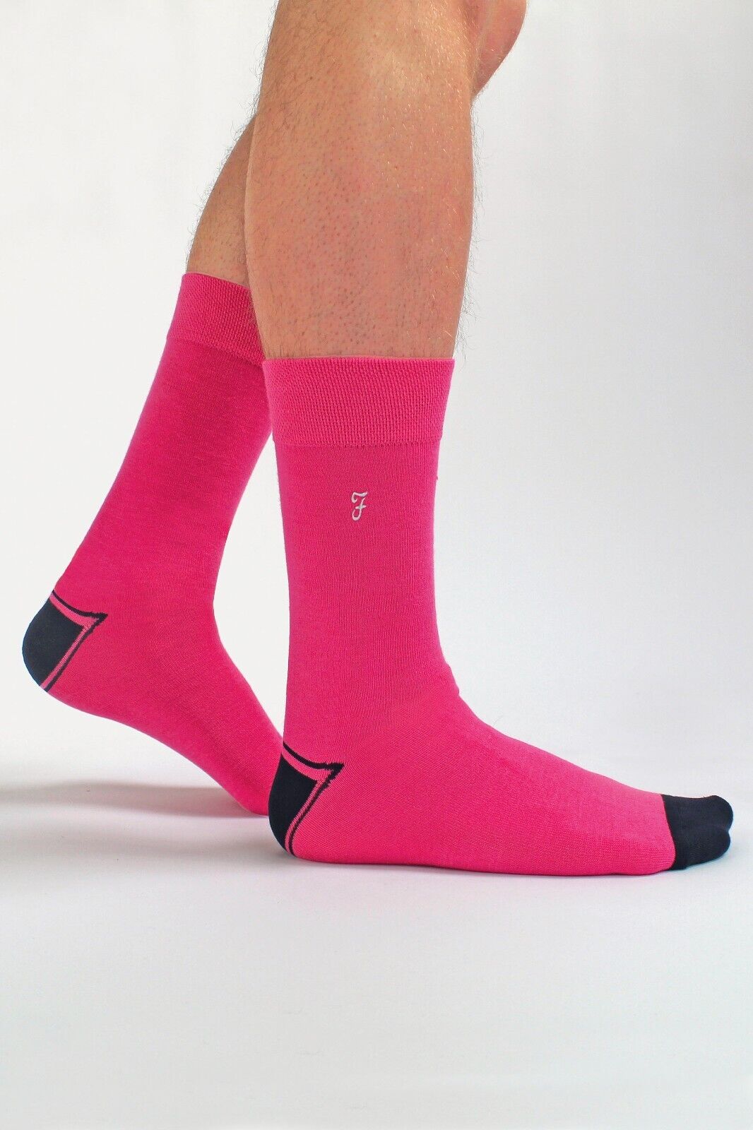 Farah - 5 Pack Mens Soft Funky Striped Bright Coloured Bamboo Dress Socks - Picture 17 of 22