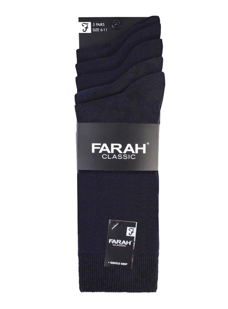 Farah - Confezione da 5 Calzini Abito Casual da Uomo Sottili Top Morbidi Cotone Colorato - Foto 7 di 56