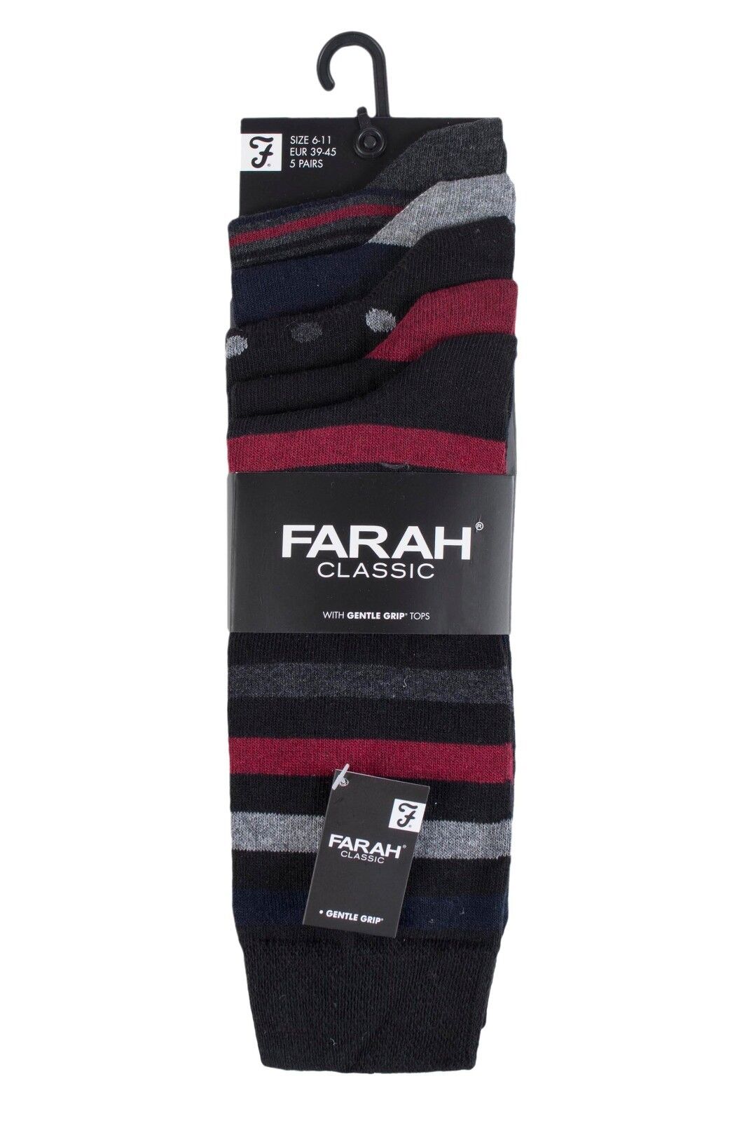 Farah - Confezione da 5 Calzini Abito Casual da Uomo Sottili Top Morbidi Cotone Colorato - Foto 11 di 56