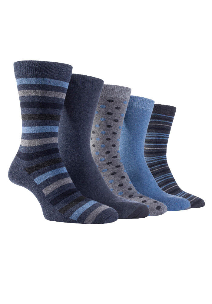 Farah - Confezione da 5 Calzini Abito Casual da Uomo Sottili Top Morbidi Cotone Colorato - Foto 14 di 56