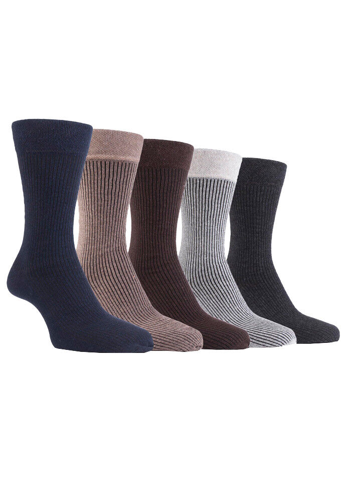 Farah - Confezione da 5 Calzini Abito Casual da Uomo Sottili Top Morbidi Cotone Colorato - Foto 18 di 56