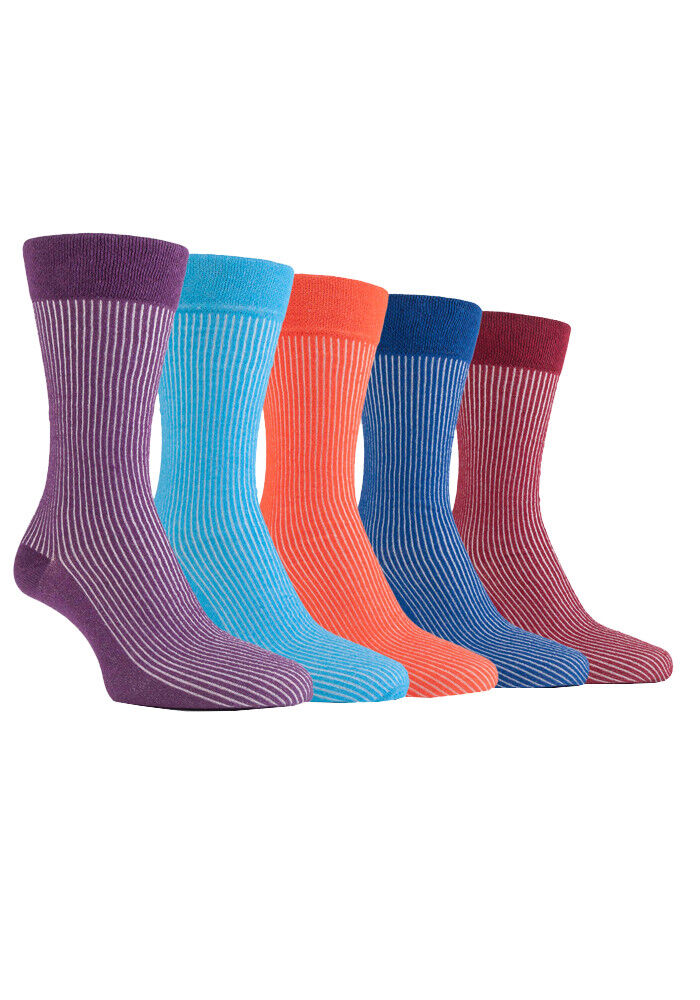 Farah - Confezione da 5 Calzini Abito Casual da Uomo Sottili Top Morbidi Cotone Colorato - Foto 20 di 56