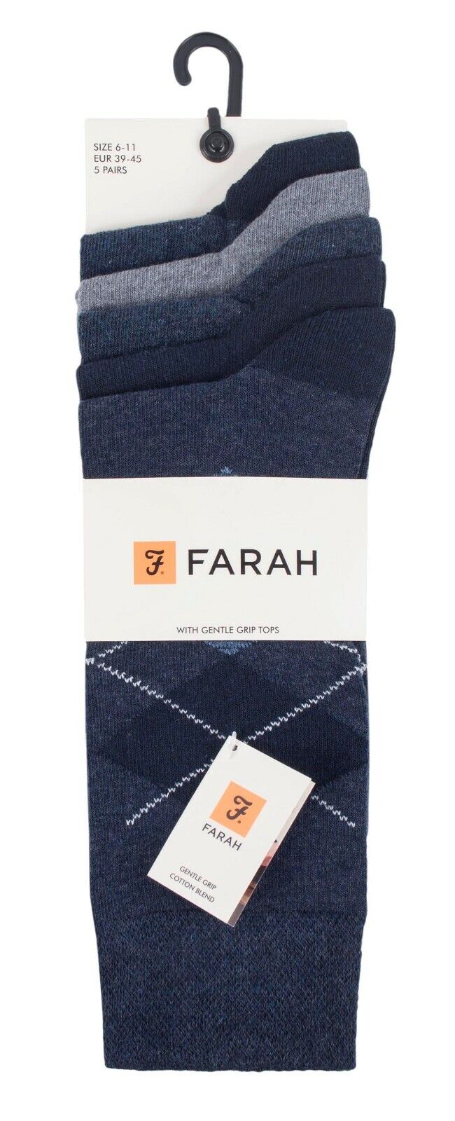 Farah - Confezione da 5 Calzini Abito Casual da Uomo Sottili Top Morbidi Cotone Colorato - Foto 34 di 56